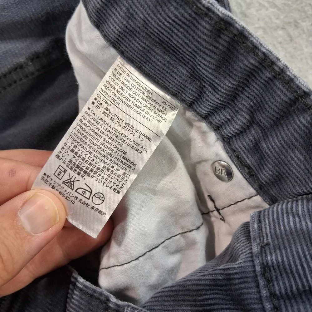 Banana Republic Corduroy Pants Men 33x30 Gray Vintage Straight Stretch